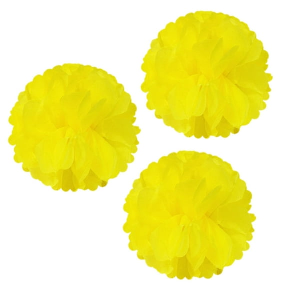 Wrapables® 14" Set of 3 Tissue Pom Poms Party Decorations for Weddings, Birthday Parties Baby Showers and Nursery Décor, Yellow