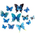 thumbnail image 1 of Wrapables 3D Double Wings Butterfly Decorative Wall Decor Stickers, Decals for Bedroom (24 pcs), Blue, 1 of 7