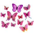 thumbnail image 1 of Wrapables 3D Double Wings Butterfly Decorative Wall Decor Stickers, Decals for Bedroom (24 pcs), Pink, 1 of 8