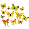 thumbnail image 1 of Wrapables 3D Double Wings Butterfly Decorative Wall Decor Stickers, Decals for Bedroom (24 pcs), Yellow, 1 of 7