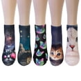 thumbnail image 1 of Wrapables® 3D Novelty Funny Ankle Socks, Midnight Cats, 1 of 3