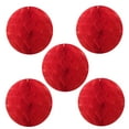 thumbnail image 1 of Wrapables® 6" Set of 5 Tissue Honeycomb Ball Party Decorations for Weddings, Birthday Parties, Baby Showers, and Nursery Décor, Red, 1 of 4