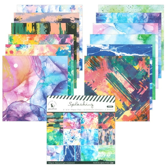 Wrapables 6x6 Decorative Single-Sided Scrapbook Paper for Arts & Crafts Projects, Scrapbooking, Card-Making, Inkblot Theme