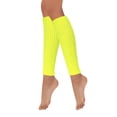 thumbnail image 1 of Wrapables 80's Style Neon Fluorescent Ribbed Leg Warmers, Lemon, 1 of 5