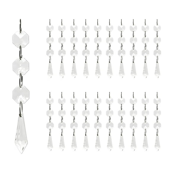 Wrapables Acrylic Hanging Crystal Bead Strands for Chandeliers, Garlands, Wedding Decorations, Christmas Tree Ornaments (20pcs), Icicle