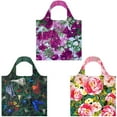 thumbnail image 1 of Wrapables Allybag Foldable & Lightweight Reusable Grocery Bag, 3 Pack, Butterflies and Floral, 1 of 9