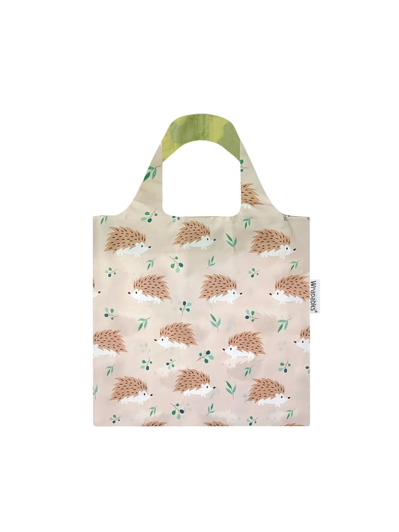 Allybag Foldable & Lightweight Reusable Grocery Bag, Grab & Go Hedgehogs