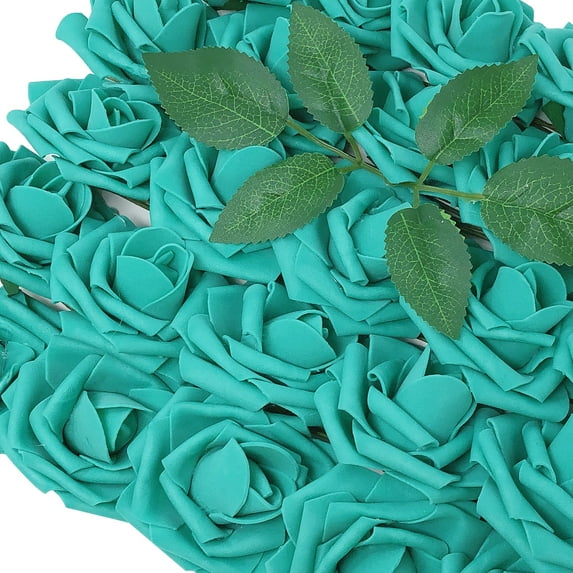 Wrapables® Artificial Rose Flower, Real Touch Flowers for DIY Wedding Bouquets and Centerpieces, Teal