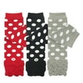 thumbnail image 1 of Wrapables® Baby 3-Pair Half Ruffle Leg Warmers, Red, Black, Gray, 1 of 7