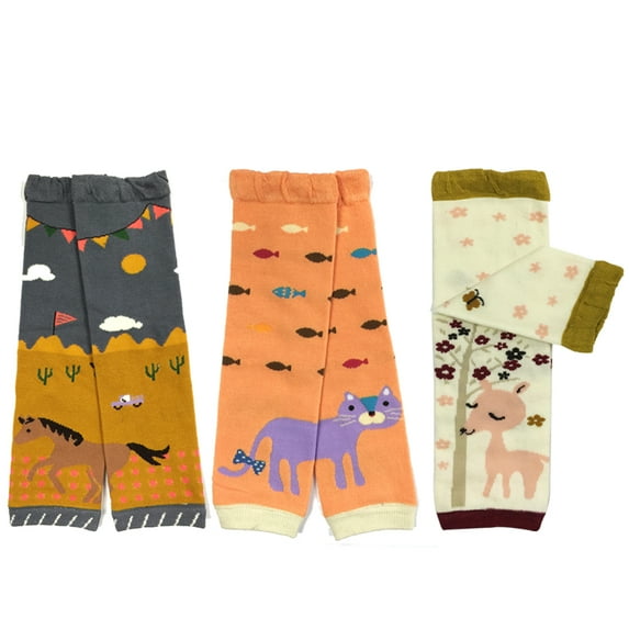 Wrapables® Baby 3-Pair Leg Warmers O/S Horse, Cat, Deer