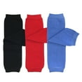 thumbnail image 1 of Wrapables® Baby 3-Pair Leg Warmers O/S Solids in Black, Blue, Red, 1 of 4