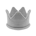 thumbnail image 1 of Wrapables® Baby Boy & Girl Birthday Party Knitted Crown Headband Beanie Cap Hat, Gray, 1 of 3