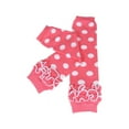 thumbnail image 1 of Wrapables® Baby Polka Dot and Solid Color Leg Warmers O/S Pink and White Ruffles, 1 of 2