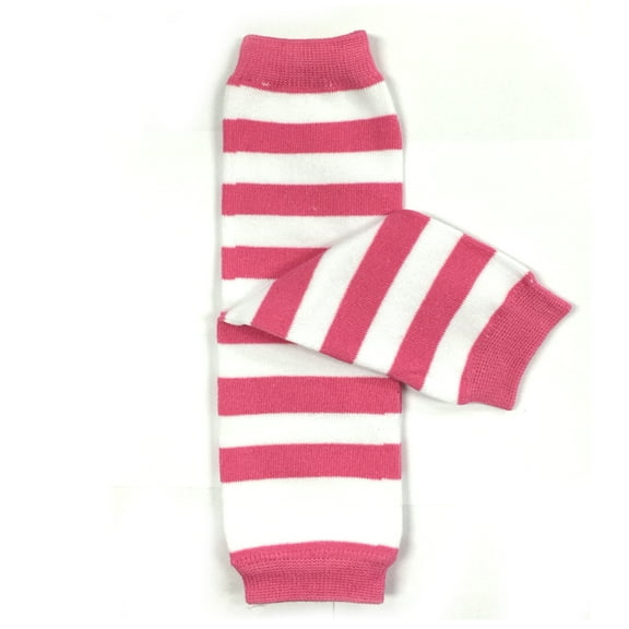 Wrapables® Baby Stripes and Chevron Leg Warmers O/S Pink and White S