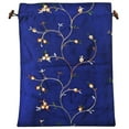 thumbnail image 1 of Wrapables® Beautiful Embroidered Silk Travel Bag for Lingerie & Shoes - Dark Blue, 1 of 4