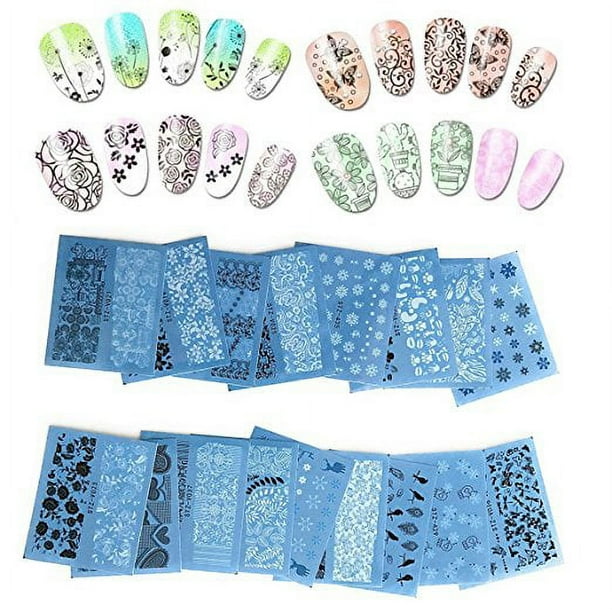 Wrapables® Black & White Water Slide Nail Art Decals Water Transfer