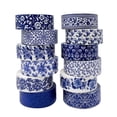 thumbnail image 1 of Wrapables Blue and White Porcelain Vintage Floral Chinoiserie Washi Tape Set for DIY, Arts and Crafts, Scrapbooking, Journals, Gift Wrapping (12 Rolls), 1 of 8