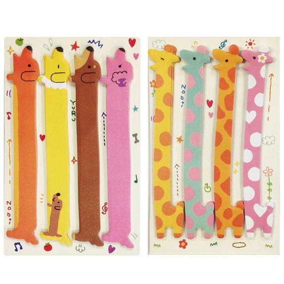 Wrapables® Bookmark Flag Index Tab Sticky Notes, Set of 2 (Hot Dog,Giraffe)