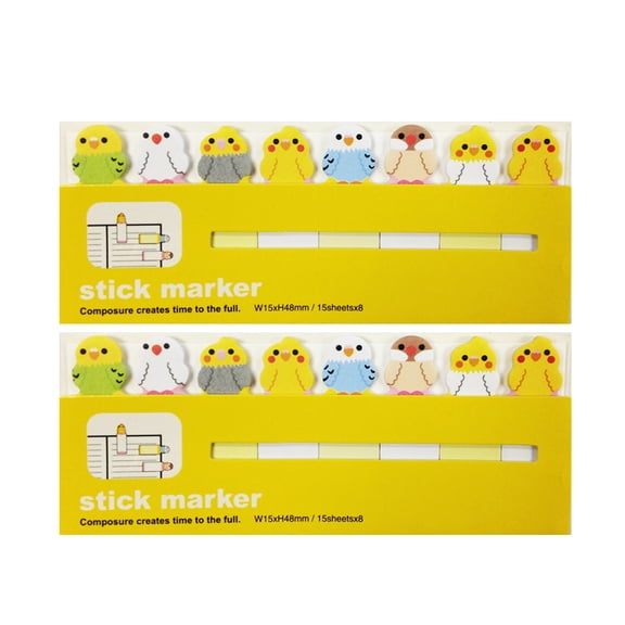 Wrapables Bookmark Flag Tab Sticky Markers, Birdies (Set of 2)