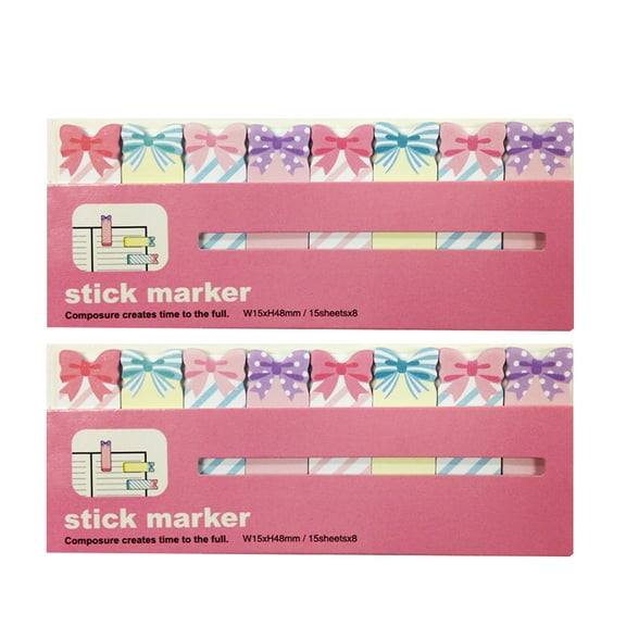 Wrapables Bookmark Flag Tab Sticky Markers, Bows (Set of 2)