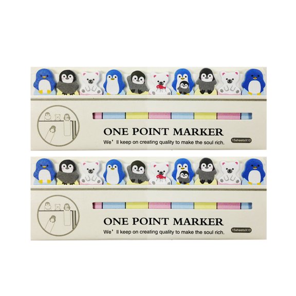 Wrapables Bookmark Flag Tab Sticky Notes, Artic Buddies (Set of 2)