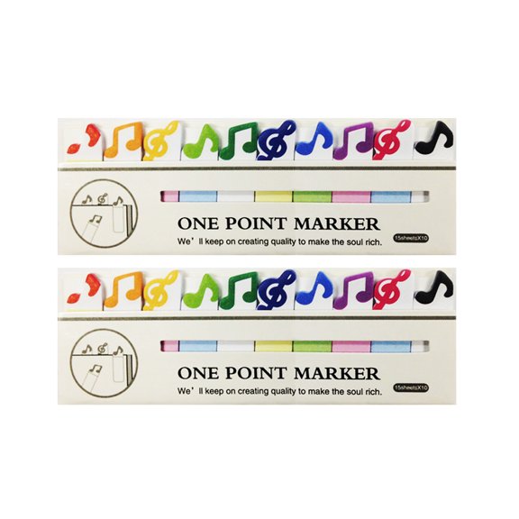 Wrapables Bookmark Flag Tab Sticky Notes, Musical Notes (Set of 2)