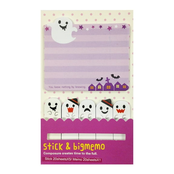 Wrapables Bookmark and Memo Sticky Notes, Halloween Ghoulies