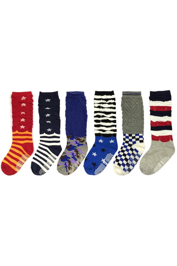 Boys Casual Scrunch Socks (Set of 6), Set 1