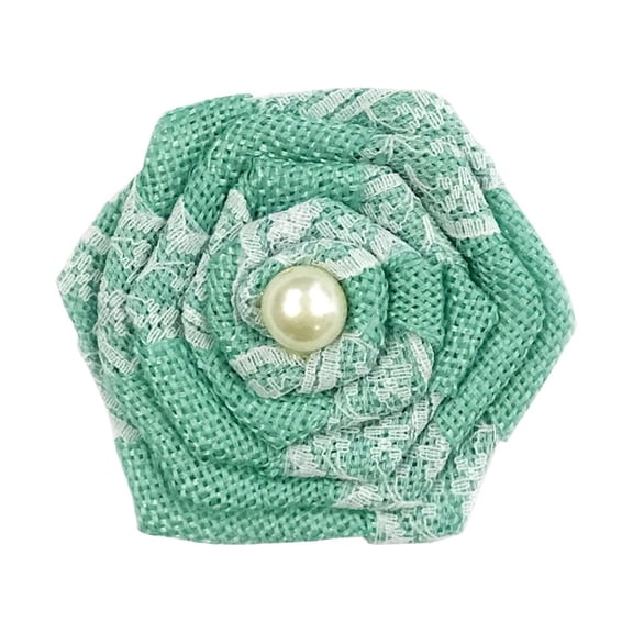 Wrapables® Burlap Lace Rosette 3 Inch Diameter (Set of 12), Mint