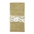 thumbnail image 1 of Wrapables® Burlap with Lace Cutlery Holder for Rustic Weddings (Set of 10), 1 of 5