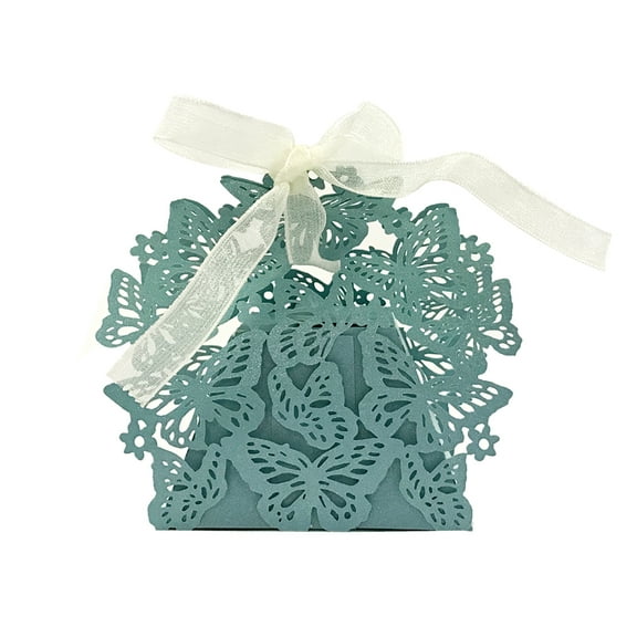Wrapables® Butterflies Wedding Party Favor Boxes Gift Boxes with Ribbon (Set of 50), Blue