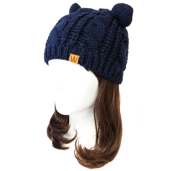 Wrapables® Cable Knit Cat Ears Beanie, Blue