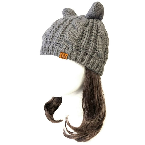 Wrapables® Cable Knit Cat Ears Beanie, Gray
