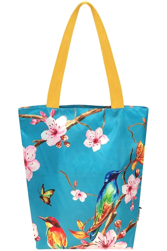 Carryall Shopping Travel Tote Bag with Durable Ripstop Polyester - Foldable, Waterproof, and OEKO-TEX Certified, Small, Cherry Blossoms