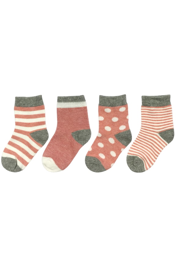 ® Casual Cute Socks for Baby (Set of 4), Berry Pink