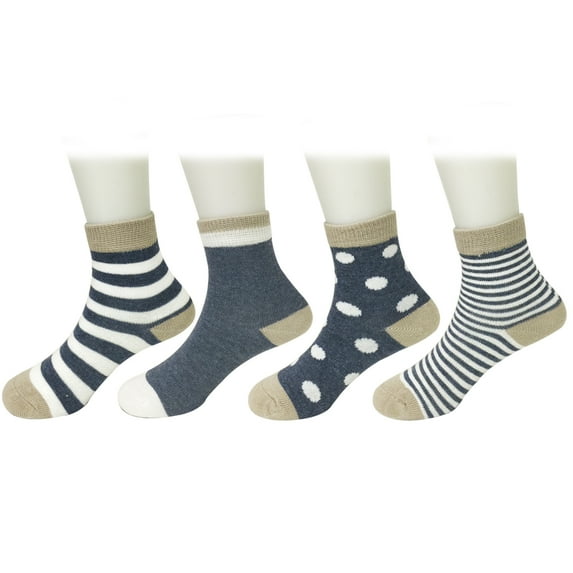 Wrapables® Casual Cute Socks for Baby (Set of 4), Slate Blue