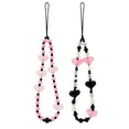 thumbnail image 1 of Wrapables Charms and Beads Cell Phone Wrist Strap, Keychain, Bag Charm (Set of 2), Hearts, 1 of 6