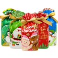 thumbnail image 1 of Wrapables Christmas Drawstring Treat Bags for Candy, Cookies, Treats, Gifts and Party Favors (50pcs), Santa's Buddies, 1 of 4