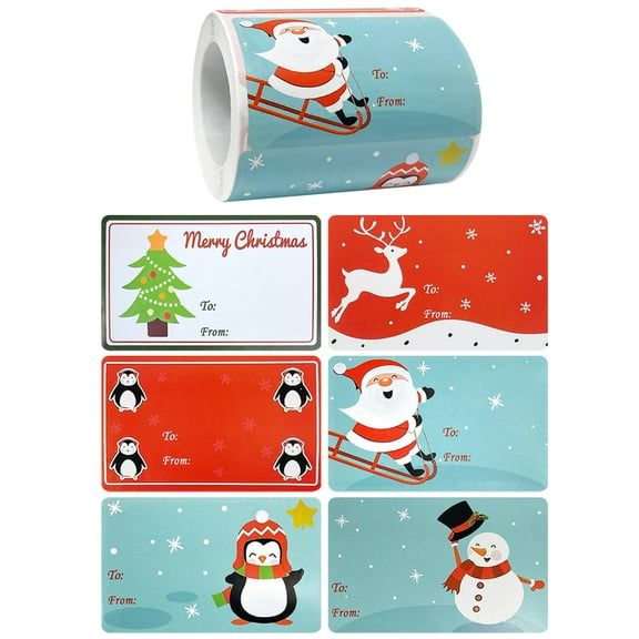 Wrapables Christmas Sticker Labels, Christmas Holiday Adhesive Gift Tags for Gifts & Stationery, Penguin