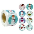 thumbnail image 1 of Wrapables Christmas Stickers Label Roll, Holiday Stickers for Sealing Cards, Envelopes, Gift Boxes, Festive Party Favors (500pcs), Snowmen, 1 of 4