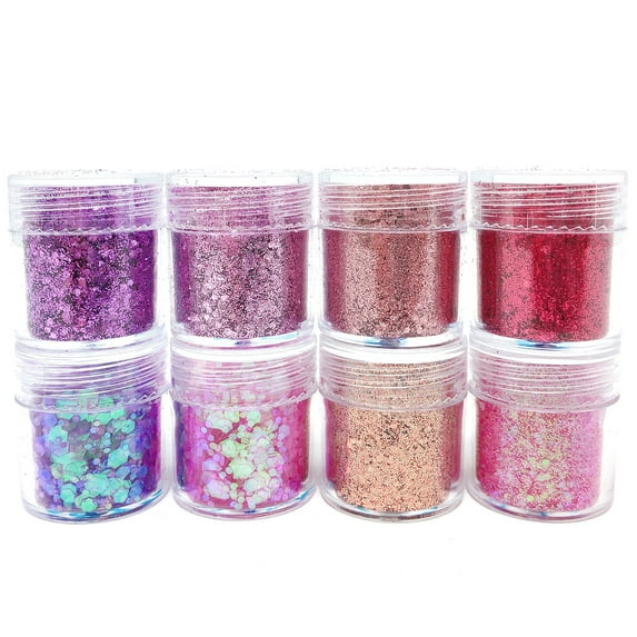 Wrapables Chunky Glitter for Hair Face Makeup Nail Art Decoration (8 Colors), Mystic