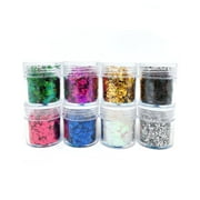 Wrapables Chunky Sparkling Glitter for Hair Face Makeup Nail Art Decoration 8 Colors, Rainbow Star Powder