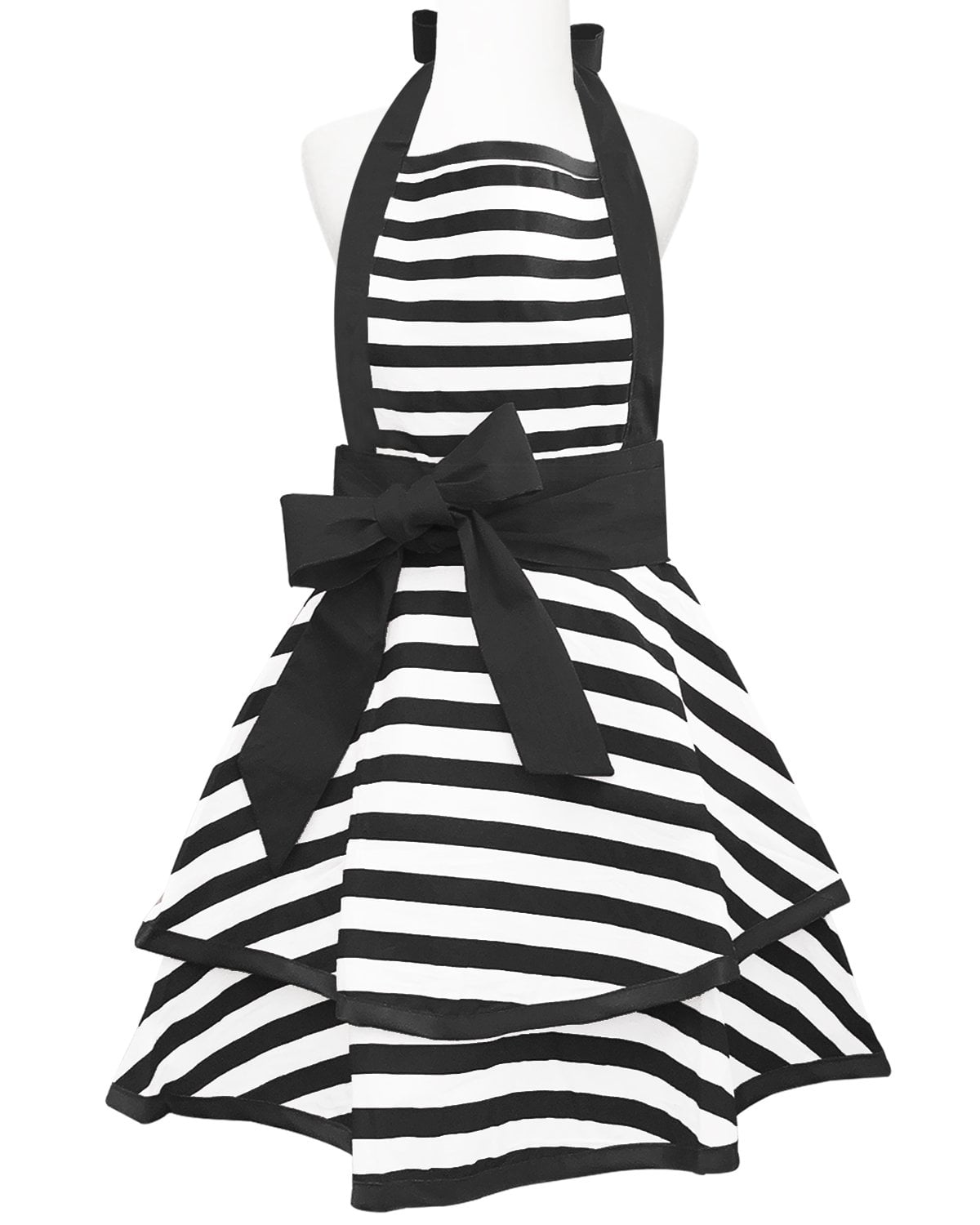 Wrapables Classic Vintage Apron, Sexy Cooking Apron, Black Stripe