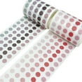 thumbnail image 1 of Wrapables Colorful Dots Washi Masking Tape, Round Circle Stickers for Scrapbooking, Planners, Bullet Points, and Journals 6M Length Total (Set of 2), Mauve & Pink, 1 of 7
