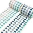 thumbnail image 1 of Wrapables Colorful Dots Washi Masking Tape, Round Circle Stickers for Scrapbooking, Planners, Bullet Points, and Journals 6M Length Total (Set of 2), Ocean & Mist, 1 of 7