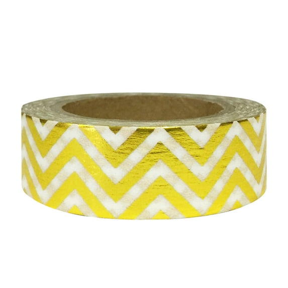 Wrapables® Colorful Washi Masking Tape, Metallic Gold Chevron