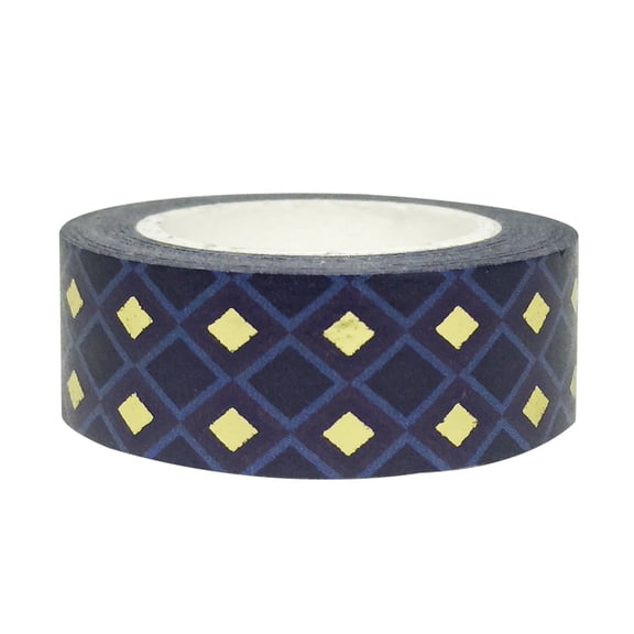 Wrapables Colorful Washi Masking Tape, Midnight Passion Diamonds