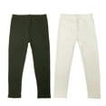 thumbnail image 1 of Wrapables® Cotton Solid Colored Leggings for Girls (Set of 2), Black and White, Large, 1 of 4