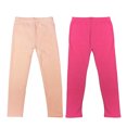 thumbnail image 1 of Wrapables® Cotton Solid Colored Leggings for Girls (Set of 2), Fuschia and Pink, Large, 1 of 4