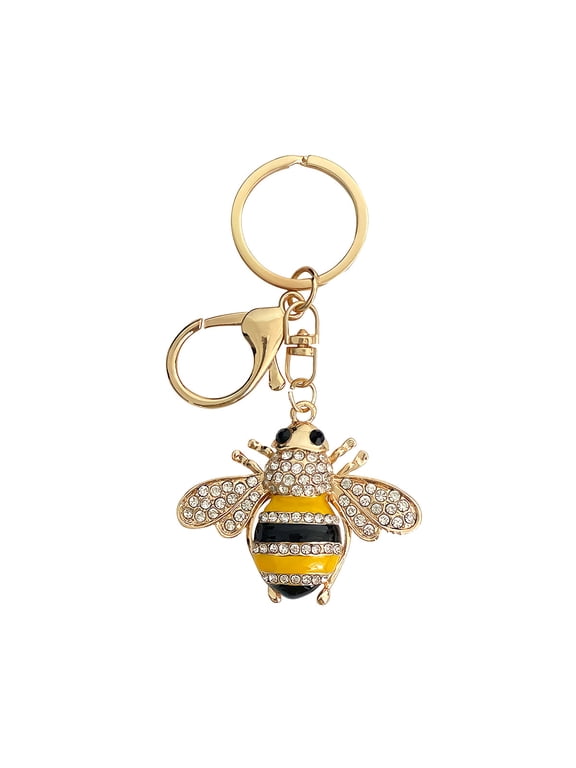 Crystal Bling Key Chain Keyring Car Purse Handbag Pendant Charm, Bee